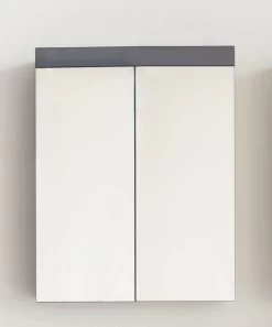 Amanda : Armoire De Toilette Grise Moderne - Facile D'entretien, Rangement Supplémentaire