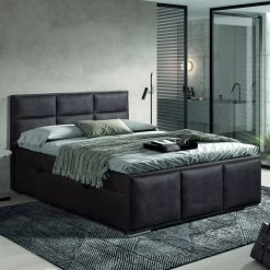 Lit Boxspring Avec Rangement Azalia 180x200cm - Noir