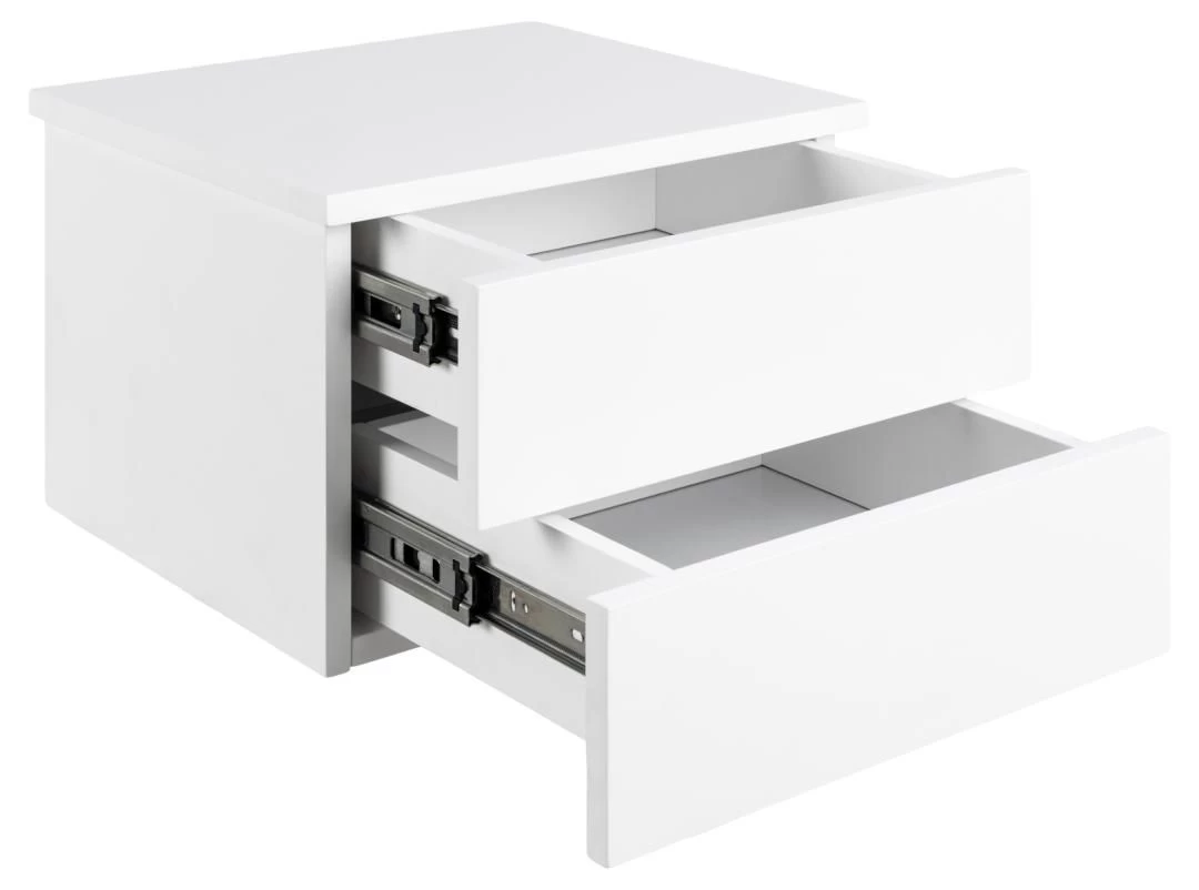 Table De Nuit Murale Avignon 2 Tiroirs - Blanc 5 Table De Nuit Murale Avignon 2 Tiroirs - Blanc – Image 5