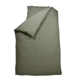 Housse De Couette Junior 120x150 Cm Carreaux - Gris