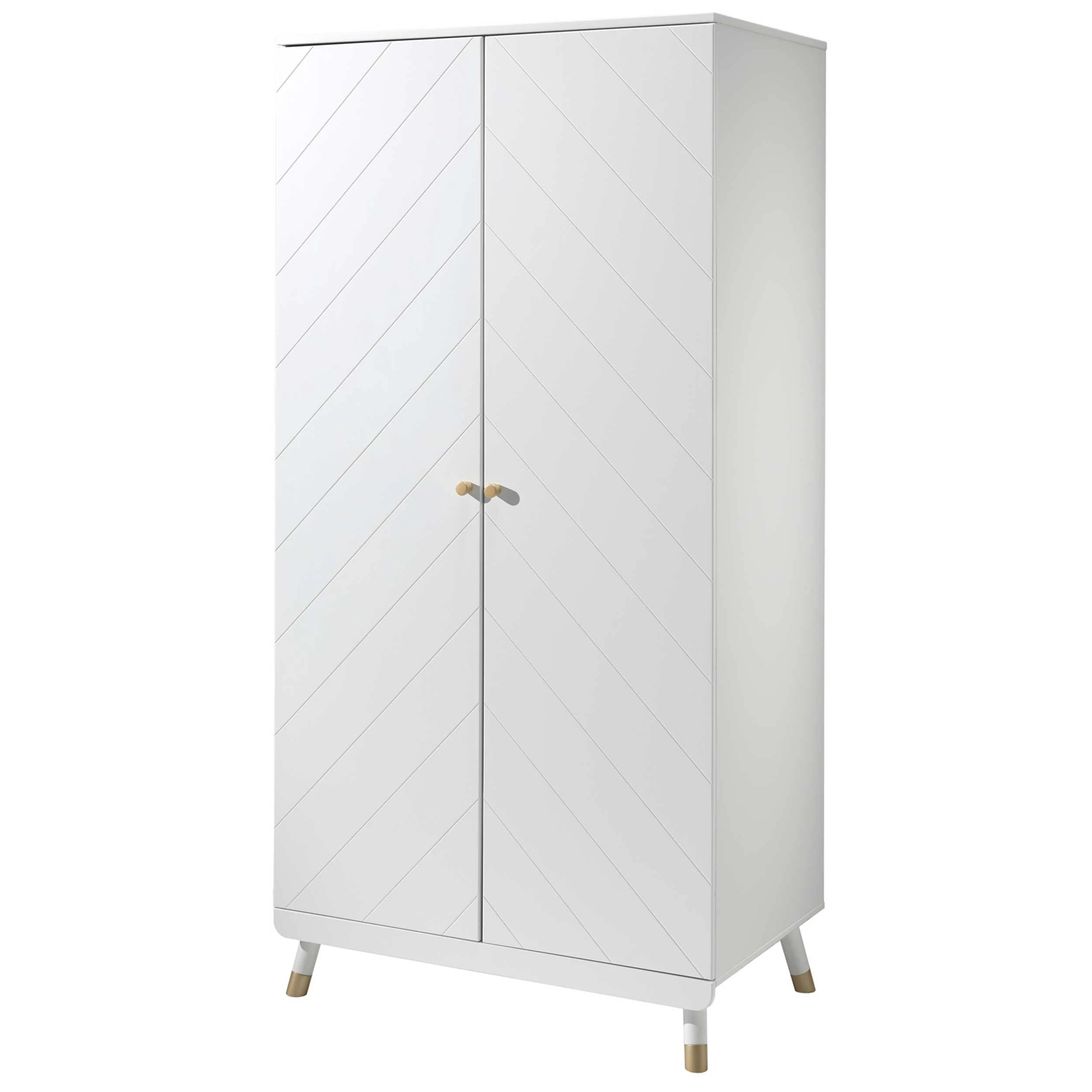 Armoire Billy 2 Portes MDF - Blanc/or 6 Armoire Billy 2 Portes MDF - Blanc/or – Image 6