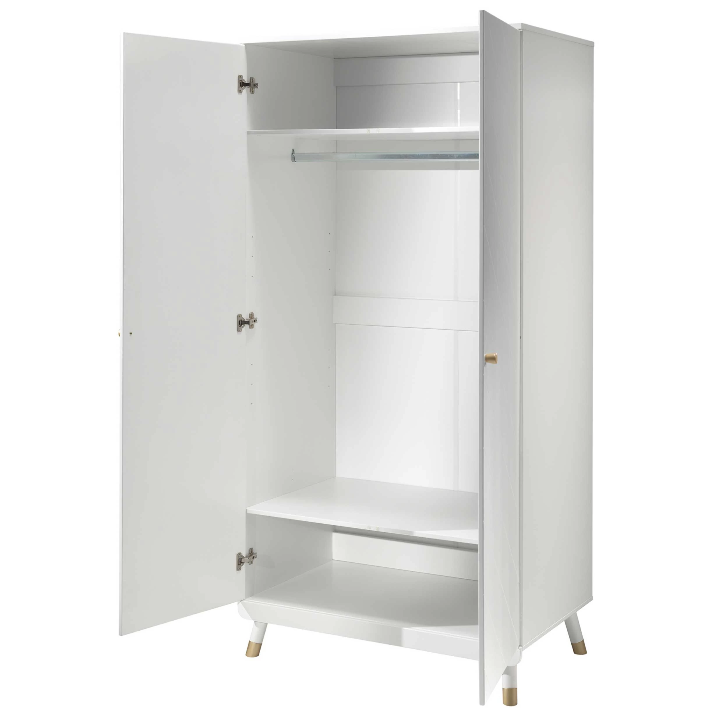 Armoire Billy 2 Portes MDF - Blanc/or 5 Armoire Billy 2 Portes MDF - Blanc/or – Image 5