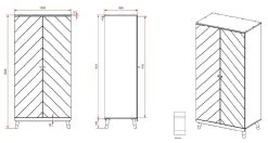 Armoire Billy 2 Portes MDF - Blanc/or 8 Armoire Billy 2 Portes MDF - Blanc/or -Magasin De Meubles BIKL1214 05 00b0