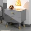 Table De Chevet Billy Rétro 2 Tiroirs - Gris