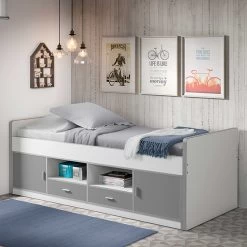 Lit Banquette Bonny Avec Rangements - Gris