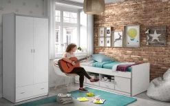 Lit Banquette Bonny Avec Rangements - Blanc -Magasin De Meubles BONKB9014 BONKL2214 1e17