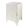 Table De Chevet Bronxx Locker En Métal 40x60 - Blanc Mat