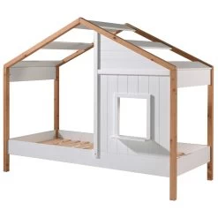 Lit Cabane Bambino 90x200cm MDF Et Pin - Blanc/naturel 6 Lit Cabane Bambino 90x200cm MDF Et Pin - Blanc/naturel -Magasin De Meubles BSBE9114 01 53ce