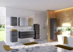 Meuble Suspendu Brama/Kornel/Pisca 40cm 1 Porte - Graphite/gris Mat -Magasin De Meubles Baabe Milieu B1 590b