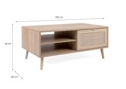 Table Basse Bilal 100x60 Avec 1 Porte - Chêne/raphia Imprimé 12 Table Basse Bilal 100x60 Avec 1 Porte - Chêne/raphia Imprimé -Magasin De Meubles Bali 55A m 17d3