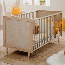 Lit De Bébé Bilal 140x70 - Rafia/chêne