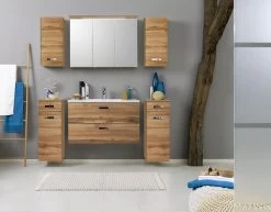 Meuble Vasque Bobbi 80cm 2 Tiroirs - Chêne -Magasin De Meubles Bologna Milieu A2 wotan 3 02be