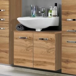 Meuble Sous Lavabo Bobbi 70cm 2 Portes - Chêne
