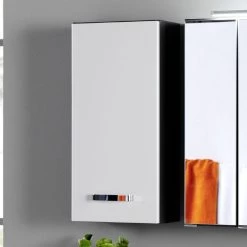 Armoire Murale Bobbi 30cm 1 Porte - Graphite/blanc Brillant