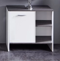 CaliforniaSanDiego Easy-Care Vanity Unit - White/Silver