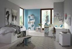 FMD Lit Banquette Carlo Avec Rangements - Blanc -Magasin De Meubles Carlo 1 Milieu Wei 7932