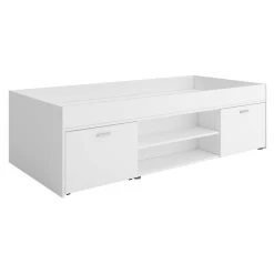 FMD Lit Banquette Carlo Avec Rangements - Blanc -Magasin De Meubles Carlo 1 Wei ohne Deko dc38