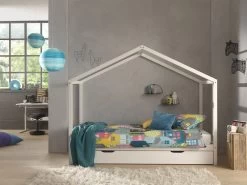 Lit Cabane Dallas 3 90x200 Avec Tiroir De Lit - Blanc -Magasin De Meubles DACOZH1401 ea14