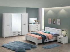 Table De Chevet Elvira 2 Tiroirs - Chêne Blanc -Magasin De Meubles ELVIS BEDROOM SET ce66