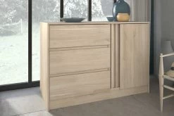 Commode Tokio 77cm-3 Tiroirs, 1 Porte Tournante, 1 étagère-décor Chêne 18 Commode Tokio 77cm-3 Tiroirs, 1 Porte Tournante, 1 étagère-décor Chêne -Magasin De Meubles ESCALE 3580 COPT MACS 2c86