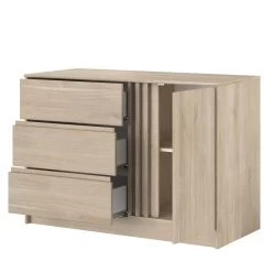 Commode Tokio 77cm-3 Tiroirs, 1 Porte Tournante, 1 étagère-décor Chêne 16 Commode Tokio 77cm-3 Tiroirs, 1 Porte Tournante, 1 étagère-décor Chêne -Magasin De Meubles ESCALE 3580 COPT OUV D 0e75