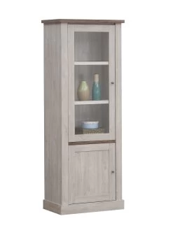 Vitrine Elayza 73cm, 2 Portes - Chêne Blanc -Magasin De Meubles Eline tower glas ef32