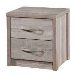 Table De Chevet Noémie Avec Deux Tiroirs - Sonoma Chêne