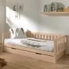 Lit Banquette Friedrich 90x200 Avec Lit Gigogne - Bois Pin Blanchi
