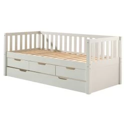 Lit Banquette Friedrich 90x200 Avec 3 Tiroirs Et Lit Gigogne Pin - Blanc -Magasin De Meubles FZCO91RB14 01 c7f4