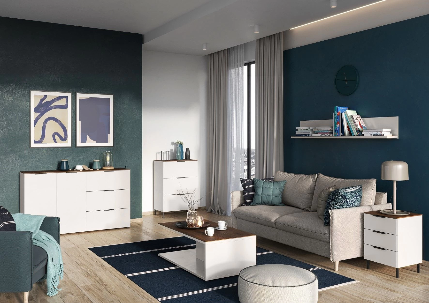 Table De Chevet Karsten - Cachemire/noyer 6 Table De Chevet Karsten - Cachemire/noyer – Image 6