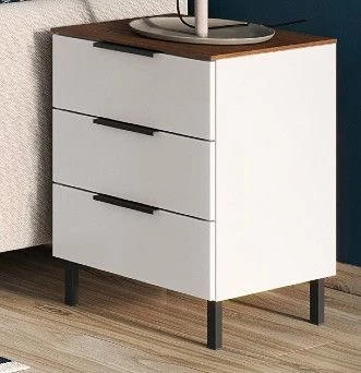 Table De Chevet Karsten - Cachemire/noyer 1 Table De Chevet Karsten - Cachemire/noyer