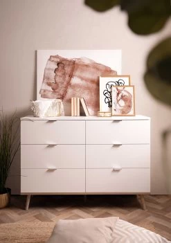 Chiffonnier Göteborg 120cm 6 Tiroirs - Blanc -Magasin De Meubles G teborg 2 Kommode Halbambiente frontal eb6a