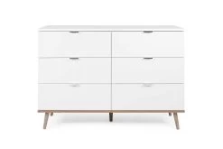Chiffonnier Göteborg 120cm 6 Tiroirs - Blanc -Magasin De Meubles G teborg 2 Kommode frontal c4a7