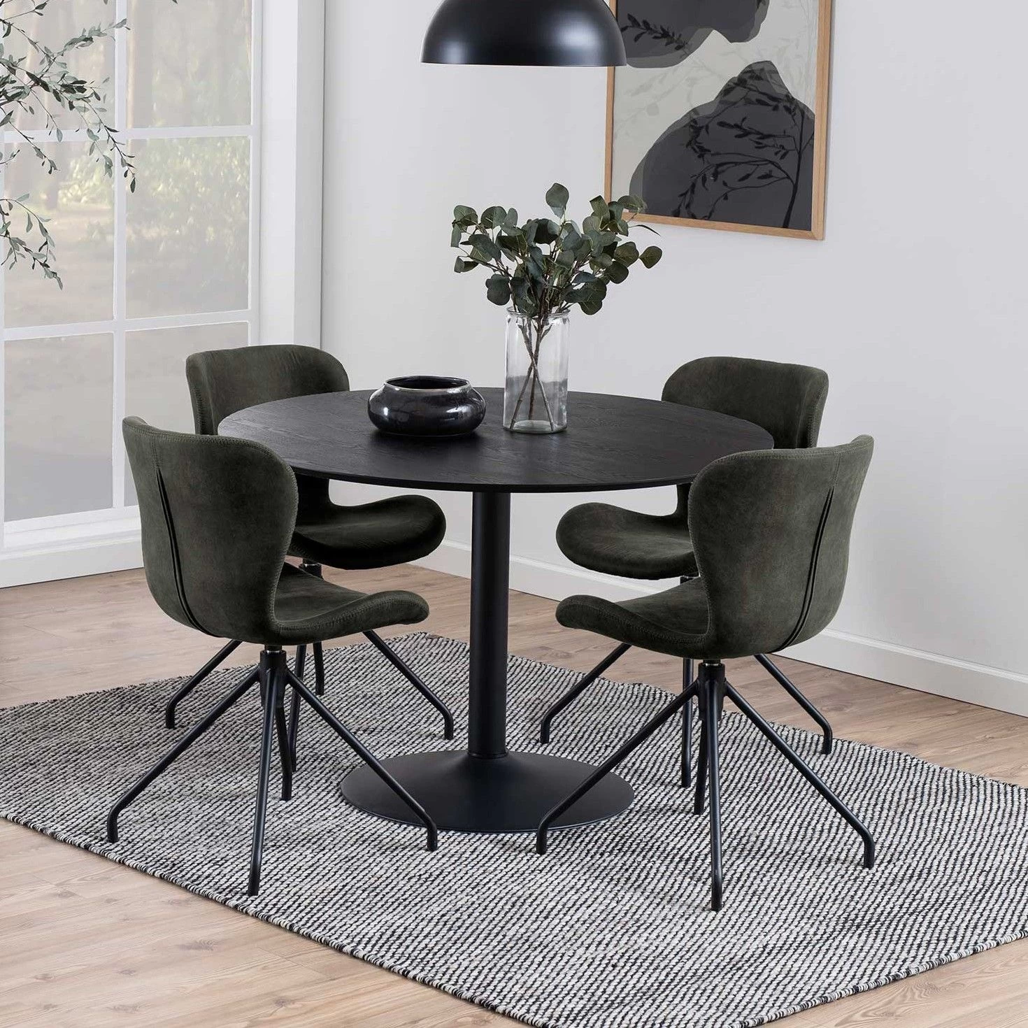 Table à Manger Ronde Ibiza ø110cm - Noir 1 Table à Manger Ronde Ibiza ø110cm - Noir