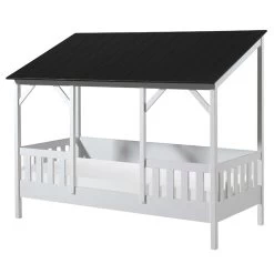 Lit Cabane Malia 90x200 - Toit Noir -Magasin De Meubles HB900318 INF 6619