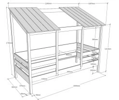 Lit Cabane Malia 90x200 - Toit Blanc -Magasin De Meubles HB900914 4 d6f8