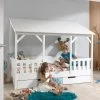 Lit Cabane Malia 90x200 Avec Tiroir De Lit - Toit Blanc