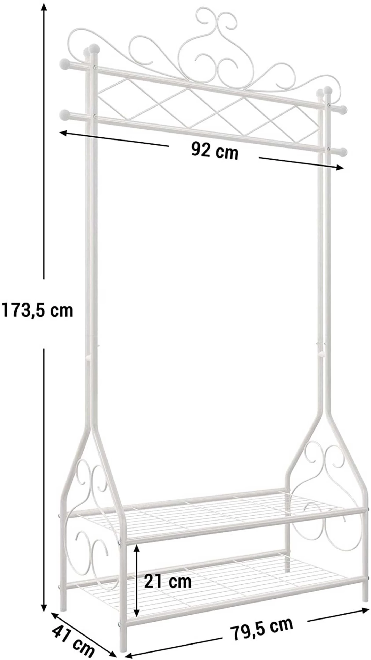 Songmics Portemanteau Et étagère à Vêtements Vintage Crème Avec étagères 2 Songmics Portemanteau Et étagère à Vêtements Vintage Crème Avec étagères – Image 2