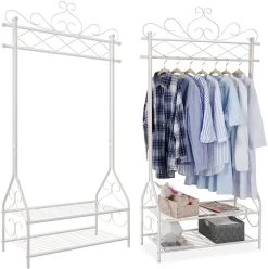 Songmics Portemanteau Et étagère à Vêtements Vintage Crème Avec étagères 10 Songmics Portemanteau Et étagère à Vêtements Vintage Crème Avec étagères -Magasin De Meubles HSR07W 4 d1f1