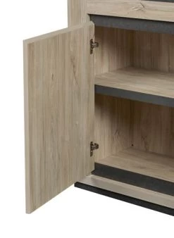 Vitrine Izzo 125cm, 4 Portes - Décor En Chêne/anthracite -Magasin De Meubles ILJO glaskast detail 7 8019