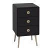 Table De Chevet Linz 3 Tiroirs - Noir