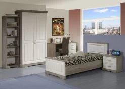 Table De Chevet Isaura 58x46cm, 2 Tiroirs - Blanc/gris 8 Table De Chevet Isaura 58x46cm, 2 Tiroirs - Blanc/gris -Magasin De Meubles Ivette 2D d56a