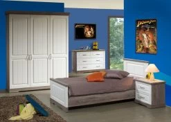 Table De Chevet Isaura 58x46cm, 2 Tiroirs - Blanc/gris 10 Table De Chevet Isaura 58x46cm, 2 Tiroirs - Blanc/gris -Magasin De Meubles Ivette II 0f01