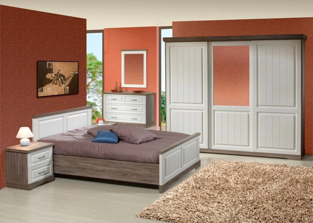 Table De Chevet Isaura 58x46cm, 2 Tiroirs - Blanc/gris 4 Table De Chevet Isaura 58x46cm, 2 Tiroirs - Blanc/gris – Image 4