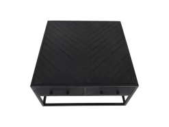 Table Basse Verona 80x80x40cm à Tiroirs Motif à Chevrons - Noir -Magasin De Meubles JHH CT80 4 a9d1
