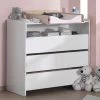 Commode Kiddy 90x72x106cm Avec Tablette à Langer 3 Tiroirs - Blanc
