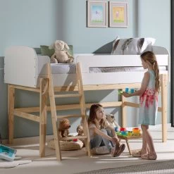 Lit Mi-hauteur Kiddy - Blanc