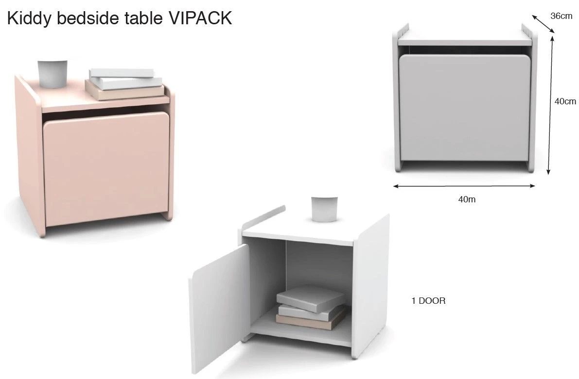 Table De Chevet Kiddy Avec Espace De Rangement - Menthe 2 Table De Chevet Kiddy Avec Espace De Rangement - Menthe – Image 2