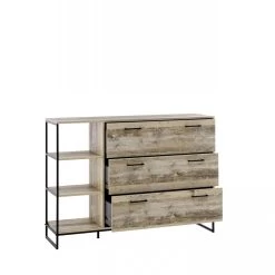 Commode Kemar 140cm Avec 3 Tiroirs - Vieux Style -Magasin De Meubles Kommode Roof gross Old Style hell 3 SK 3 Faecher offen 4ed9