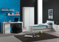 Armoire Lara 2 Portes Sans Poignée - Blanc -Magasin De Meubles LARA CHILDREN WHITE 2DR.WR 1 6d77